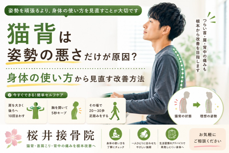 猫背は姿勢の悪さだけが原因？身体の使い方から見直す改善方法